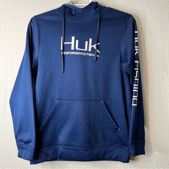 Huk | Jackets & Coats | Huk Fishing Navy Blue Pullover Hoodie Size M ...